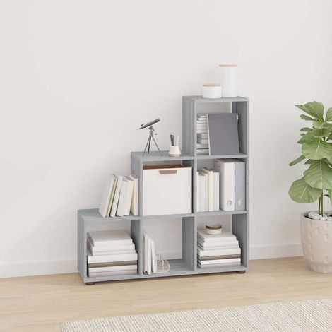 vidaXL Bibliothèque escalier Sonoma gris 107 cm Bois d'ingénierie (1/5)
