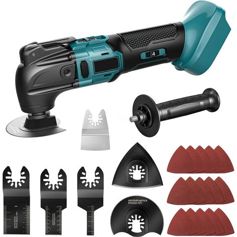 Oszillierendes Multifunktionswerkzeug, kompatibel mit Makita 18V-Akkus  Akku-Multifunktionswerkzeug mit bürstenlosem Motor, 6 variable Geschwindigkeiten, zum Schneiden, Schaben, Schleifen und Polieren (1/5)