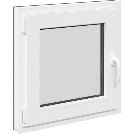 Fenêtre de sous-sol RISOR 50 x 50 cm, en PVC, verre gris anthracite (1/5)