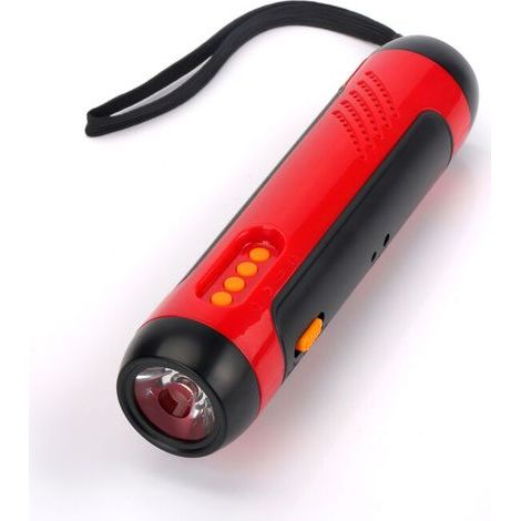 Portable Hand Crank Flashlight with FM Radio Alarm 1800mAh LED Generator for Home Camping Hiking