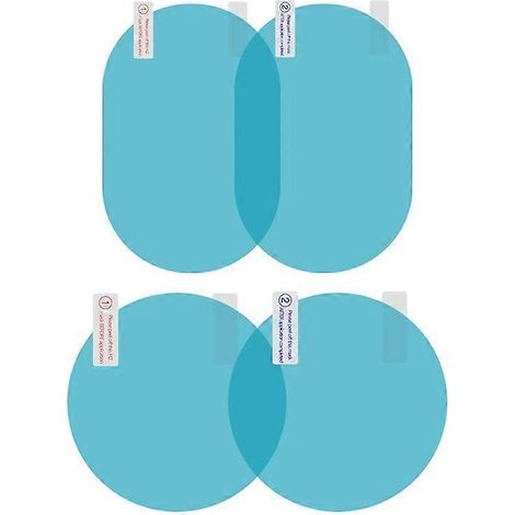 Lot de 2 films de protection imperméables pour rétroviseurs de voiture, anti-pluie et anti-buée, 150 mm x 100 mm, ovales. Accessoires auto. (1/5)