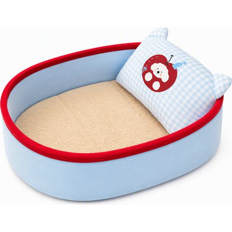 Panier très douillet pour chats bleu couverture taille S
