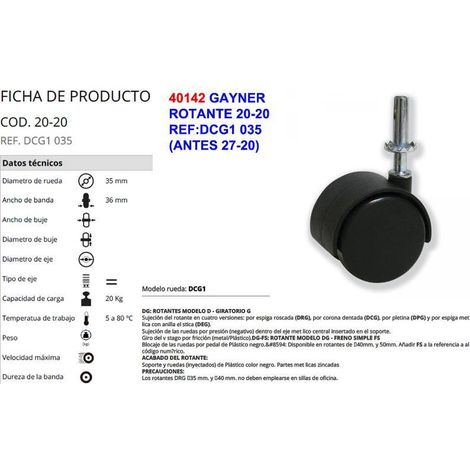 FPLUS gayner rueda 20-20 ref dcg1 035 (antes 27-20) , gayner rueda 20-20 ref dcg1 035 (antes 27-20)