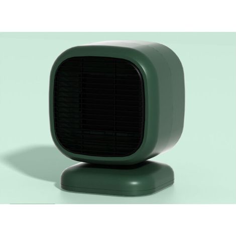 Chauffage électrique domestique, chauffage silencieux de faible puissance, petit radiateur, petit chauffage électrique de climatisation domestique (600W), 13,6  11,1  20cm vert foncé