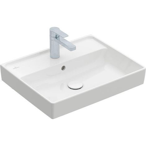 Collaro, Lavabos muraux, 550 x 440 mm, Rectangulaire, Modèle déposé, pour robinetterie murale, sans troude robinetterie, sans trop-pleinsur , Stone White CeramicPlus