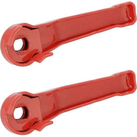Maniglie di ricambio (2x) per valvole a sfera, in acciaio rosso – Misura 3/8" – Diametro del foro 5,5 mm – Lunghezza totale 75,5 mm (1/3)