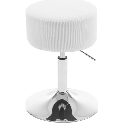 WOLTU 1x Height Adjustable 360° Padded Swivel Chair Comfortable Upholstered Seating Office Workshop Salon, White (1/5)