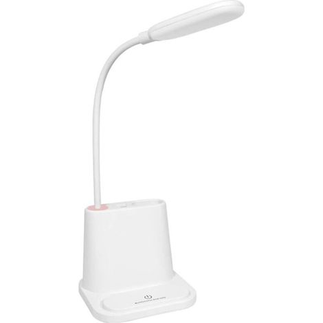 Wiederaufladbare LED-Tischlampe mit USB-Anschluss, Stifthalter, zwei Beleuchtungsmodi und 360-Grad-Drehfunktion für Schüler - Crezuo