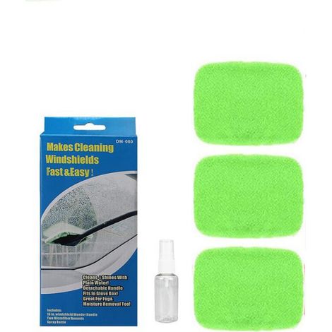 Kit de brosse de nettoyage multifonctionnelle en molleton corail avec flacon pulvérisateur - Nettoyage de vitres et de voitures (1/2)
