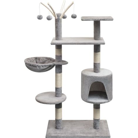 vidaXL Cat Tree with Sisal Scratching Posts 125 cm Grey (1/5)