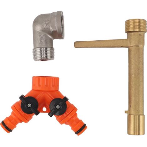 Clef de Valve à Raccord Rapide en Cuivre G3/4 avec Dévidoir Double - Pour Irrigation de Jardin Professionnel ou Domestique (1 Clef + 1 Dévidoir + 1 Embout) (1/4)