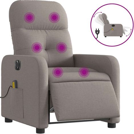 Maison Exclusive - Massagesessel Elektrisch Taupe Stoff