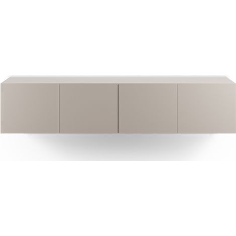 Drawer – Meuble TV suspendu 4 portes en bois L180cm – Beige – Design minimaliste pour intérieur contemporain – Espace de rangement optimisé (1/5)