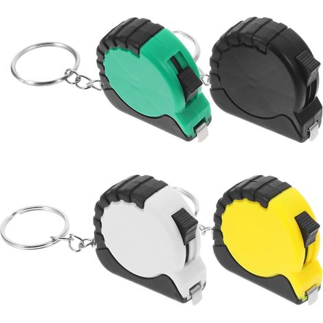Petit mètre ruban rétractable porte-clés, lot de 4, couleurs (1/5)