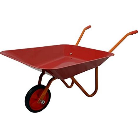 Brouette Enfant 10 L Rouge/Jaune, 75×38×33 cm, brouette pour Enfants 3–6 Ans avec Cadre en Acier et Roue en Plastique (1/2)