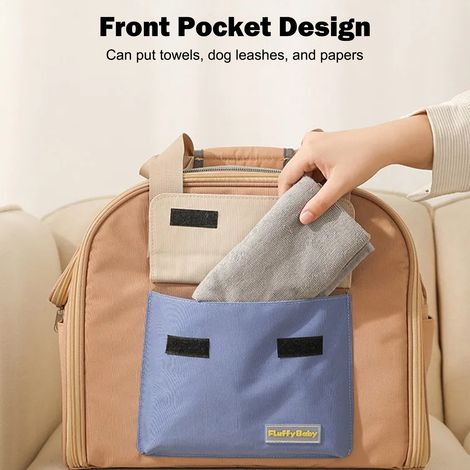 Sac de transport portable respirant pour animaux de compagnie (petits chiens et chats) : ventilation améliorée, grande capacité, sécurité et confort optimaux. (1/2)