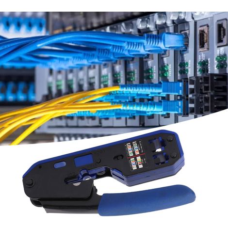 Pince à sertir multifonctionnelle pour connecteurs RJ45 8P6P, outil réseau, dénudage et sertissage de câbles réseau (1/5)