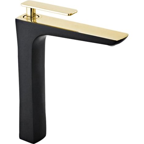Mexen Indus hohe Waschtischarmatur, Schwarz/Gold - 744610-75 (1/2)