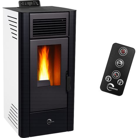 Poêle à granulés air Anita 11,6 kW Blanc Sannover