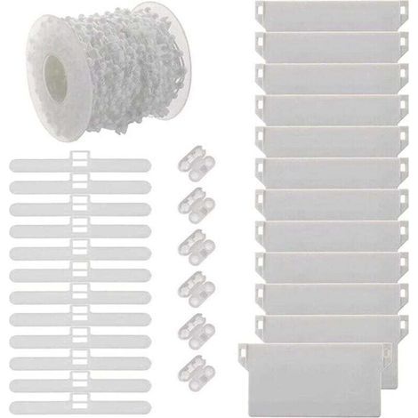 Kit de réparation pour store vertical Ulisem, accessoires pour store vertical, connecteurs de chaîne en plastique, connecteurs supérieurs, crochets de 89 mm, barres de lestage (1/4)