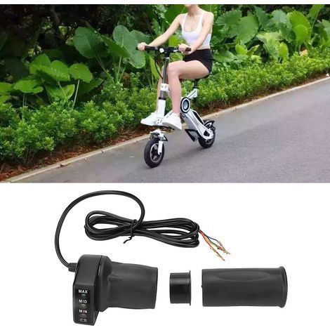Poignée d'accélération demi-tour 36V avec indicateur de batterie pour vélo électrique pliant et trottinette (1/5)