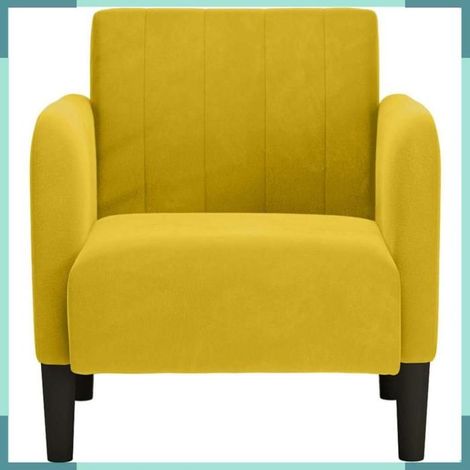 4100584 Fauteuil avec accoudoirs jaune 54 cm velours (1/5)