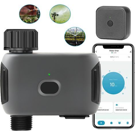 Minutero de lavado inteligente Wi-Fi, sistema de lavado automático de 1 salida, riego con control por aplicación/retardado de lluvia/agua programable para pasarela de tubo de lavado (1/5)