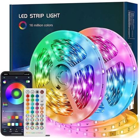 [NEVER USED] LED Strip, 10m RGB LED Strip, LED String Lights with Remote Control and App, Music Sync, Timer and Dimmable Color Changing, LED Strip for Bedroom, Kitchen, Bar, Party Decoration
