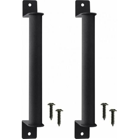 Pcs Durable Carbon Steel Barn Door Handle Retro Barn Style Door Anti-corrosion Sliding Door Handle with Screws for Sliding Barn Doors Closet - Black (1/5)