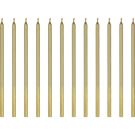 Velas de cumpleaños doradas lisas, 14 cm (1/3)