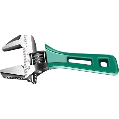 Clé réglable à mâchoire large de 9,5 cm, 15,2 cm de large pour électricien, mécanicien et outils de plomberie avec poignée ergonomique pour espace restreint (1/3)