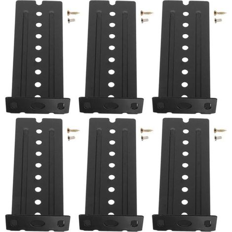 Supports coulissants pour clavier (6 pièces), noirs, rallonge de rail réglable, support antibruit robuste, compatibles avec les tiroirs et les meubles, visserie de montage incluse