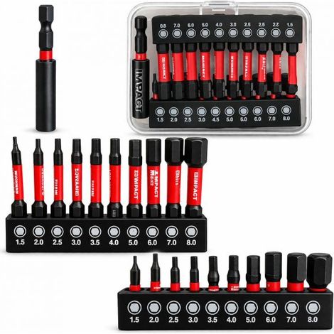 Set 21PZ Inserti Esagonali per Avvitatore 1.5-8mm 1/4" 25mm + 50mm Magnetici (1/5)