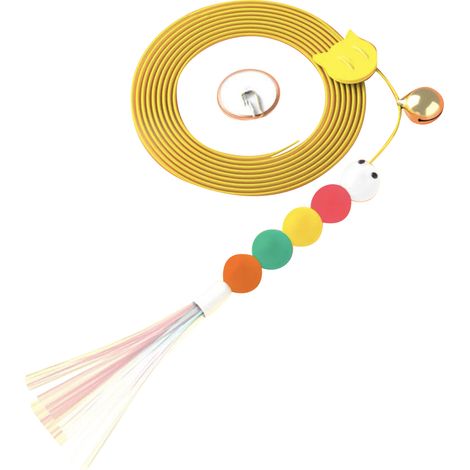 Jouet interactif pour chat, idéal pour lutter contre l'ennui : jouet suspendu pour chaton avec clochette, ver de papier à hochet pour l'intérieur. (1/5)