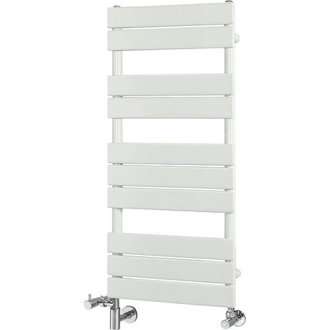 Milano Lustro White Flat Panel Dual Fuel Electric Heated Towel Rail Radiator - 975mm x 450mm (1/5)
