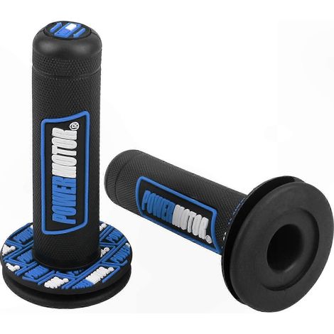 Poignées universelles en caoutchouc 7/8" (22/24 mm) pour guidons de motocross, enduro et dirt bike. Accessoires moto. Embouts de guidon bleus.