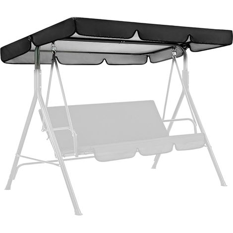 Housse de toit de rechange universel pour balancelle jardin 3 places - 249x185 cm - Imperméable et résistant aux UV - Tissu Oxford 210D pare-soleil (1/5)