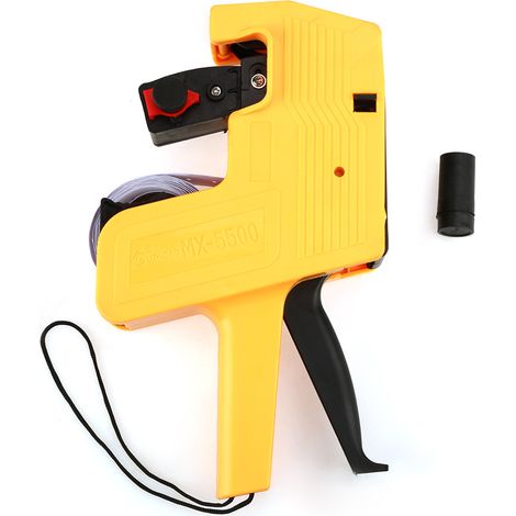 Étiqueteuse MX-5500 8 chiffres pistolet à prix pour commerce, avec rouleaux d'étiquettes et recharge d'encre (jaune) (1/5)