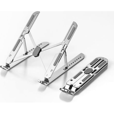 Verstellbarer, faltbarer, tragbarer und stabiler Laptop- und Tablet-Ständer aus Aluminium für MacBook und HP Surface. (1/5)