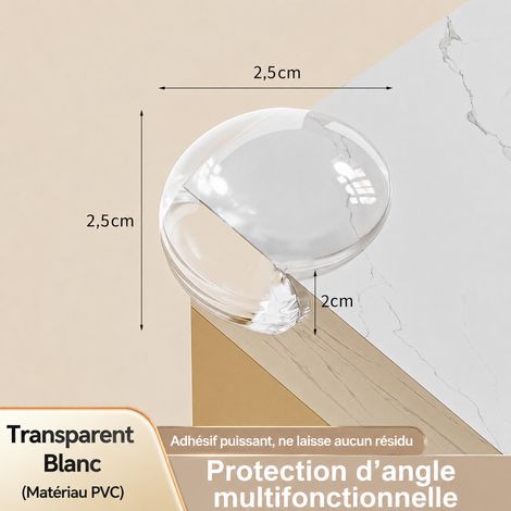 Protège-coins de table en silicone forme boule transparent sécurité enfant transparent 15 g – Livraison gratuite