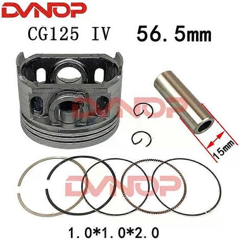Kit de montaje de pistón de 56,5 mm y pasador de 13 mm y 15 mm para Honda CG125 CB125 CT125 SL125 TL125 CL125 Lifan Zongshen 125 156FMI 157FMI (CG125 IV) (1/5)