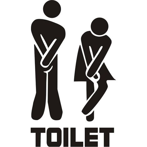 toilettes Sticker Miroir Stickers Muraux Bar Toilette Diy Dcoration Homme Et Femme Logo Crativit Toilet Bathroom Restroom 1pcs (1/5)