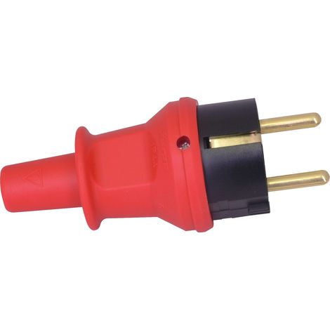 Fiche de contact de protection KOPP 173012004, grande, avec protection contre les plis, rouge