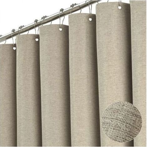 Rideau de douche marron clair, 180180 cm, lavable en machine, épais, imperméable, convient aux baignoires de salle de bain. (1/5)