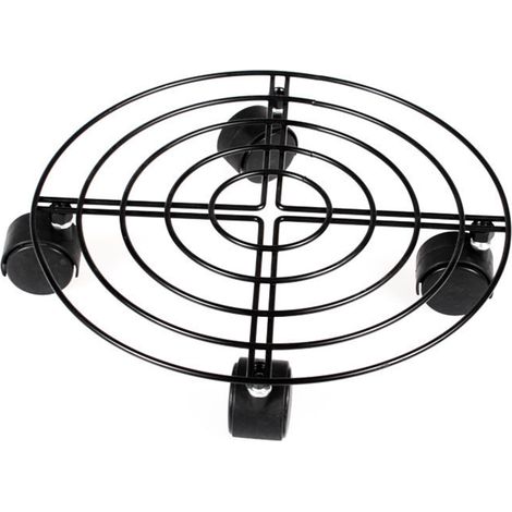 Support à roulettes pour pots de fleurs, capacité de charge de 50 kg, en fer antirouille, facile à déplacer, avec roulettes pour tonneaux à vin (1/5)