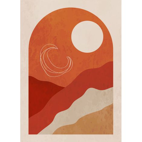 Papier peint panoramique - Paysage Boho - 130 cm x 183 cm (1/2)