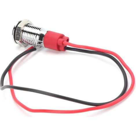 Lampe témoin LED étanche 8mm rouge avec câble pour signalisation (1/5)