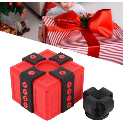 Caja de regalo 3D creativa hecha de PLA, negra y roja, 8 x 7 cm / 1 caja y llave para juguetes, decoración de fiestas (1/4)