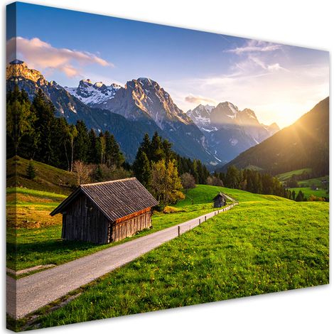 Stampe su Tela, Casetta in montagna paesaggio, 30x20 (1/5)