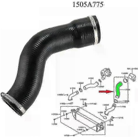 Tuyau d'intercooler, compatible avec Mitsubishi L200 Triton KL1T KJ0T 1505A775, pour l'entretien et le remplacement dans les systèmes mécaniques.-AquaForge (1/5)